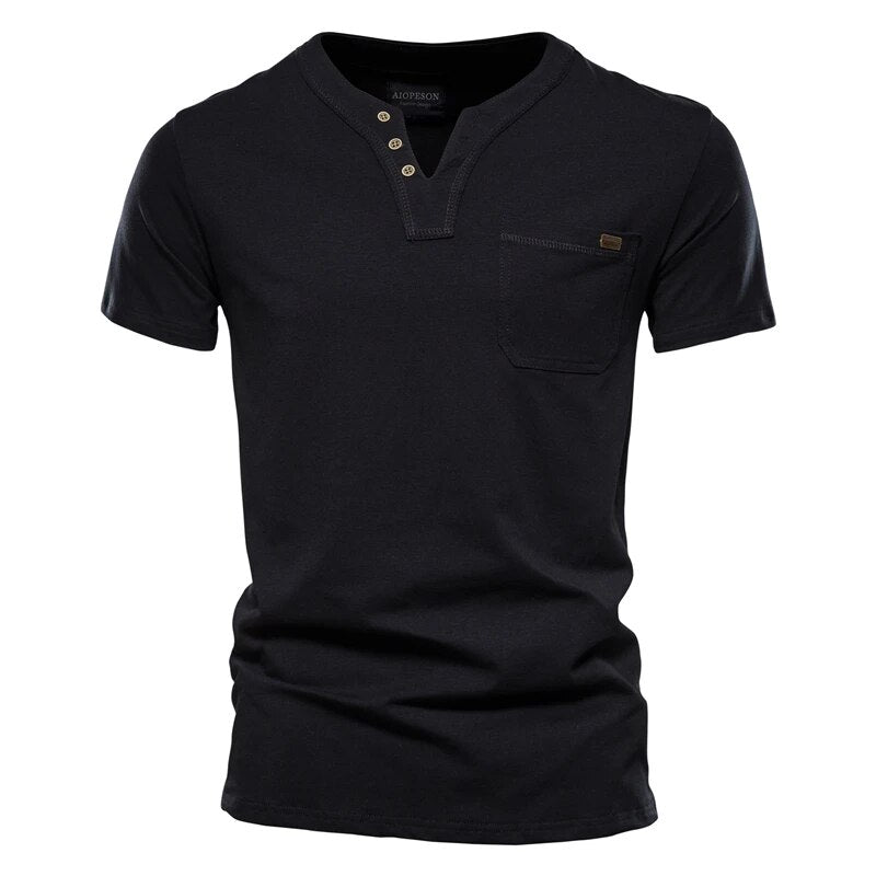 Quentin | Essentieel Zomer V-hals T-shirt in de kleur Zwart voor heren in stijl ideaal voor de zomer.