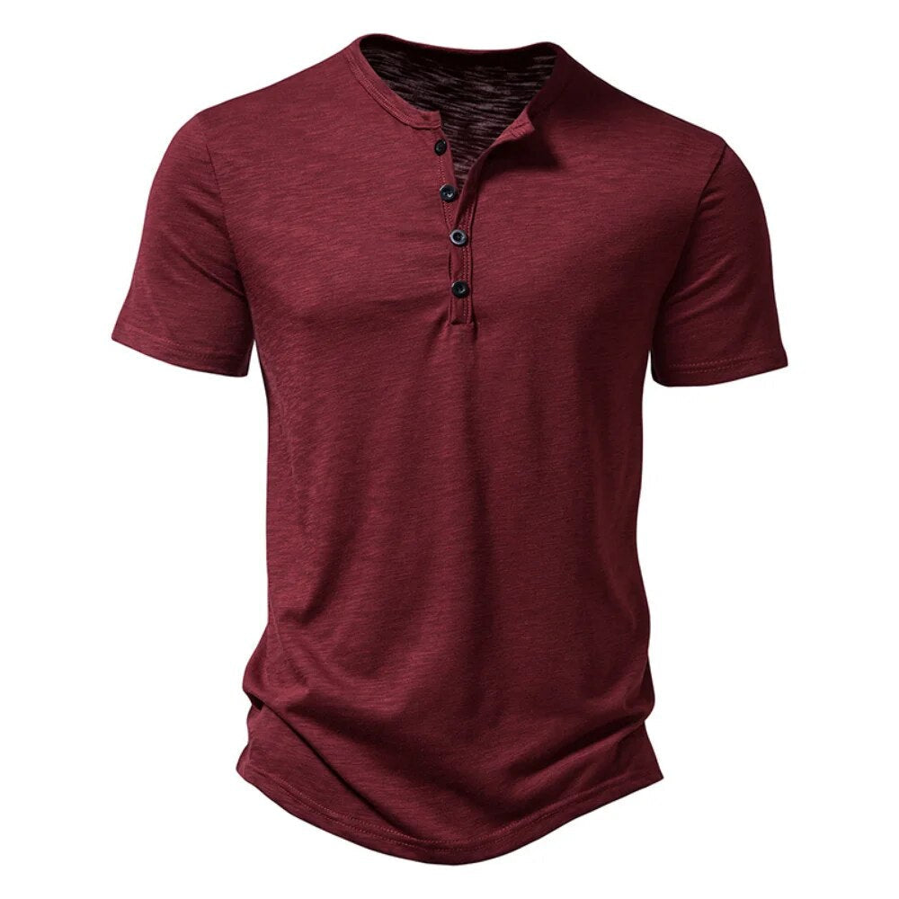 Safwan | Zomer V-hals T-shirts in de kleur Rood voor heren in stijl ideaal voor de zomer.