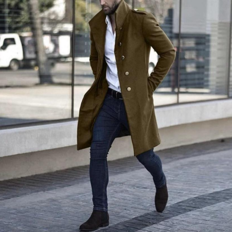 Tim | Extreem modieuze heren trenchcoat in de kleur Donkerbruin voor heren in Heritage stijl ideaal voor de herfst.