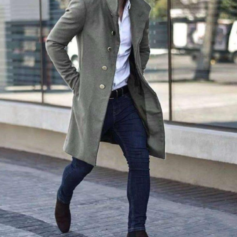 Tim | Extreem modieuze heren trenchcoat in de kleur Donkergrijs voor heren in Heritage stijl ideaal voor de herfst.