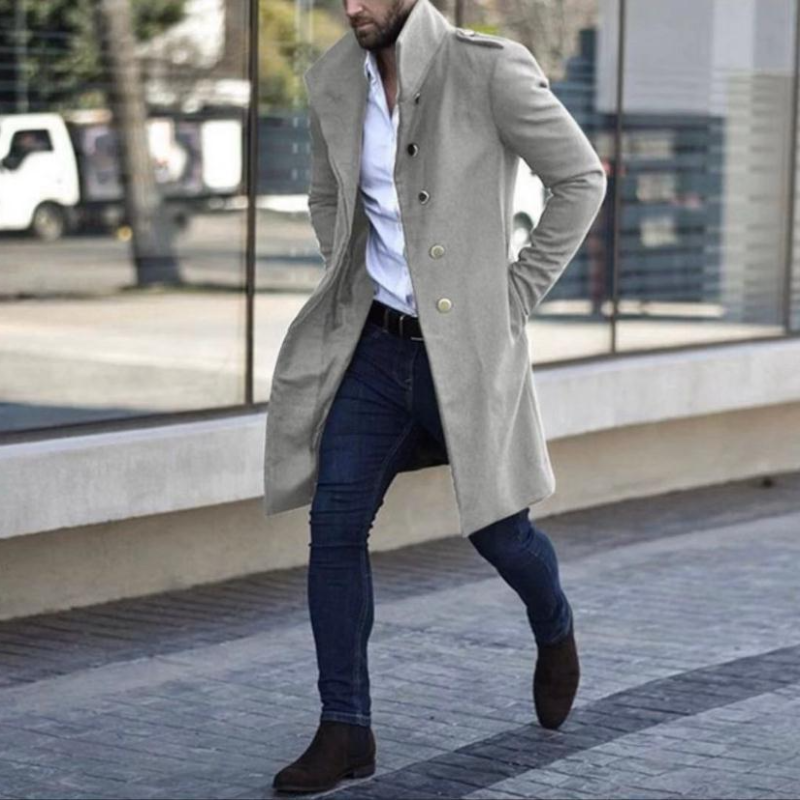 Tim | Extreem modieuze heren trenchcoat in de kleur Grijs voor heren in Heritage stijl ideaal voor de herfst.