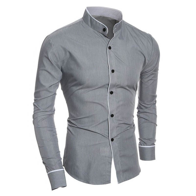 Slim-fit heren overhemd met staande kraag, perfect voor een trendy look in de herfst en winter. Met kenmerken zoals slim fit voor een moderne uitstraling en een staande kraag voor een trendy look, biedt dit overhemd de perfecte combinatie van stijl en comfort.