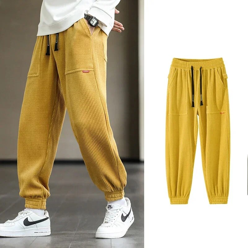 Darrell - Trendy ribfluwelen joggers