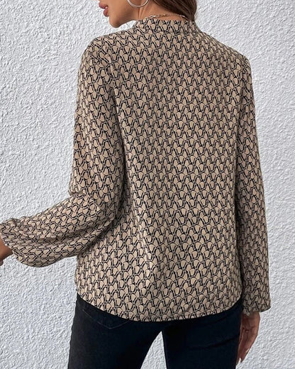 Casual Blouse met V-hals en print