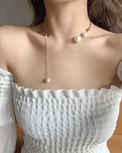 Claviculeketting voor vrouwen met nep parel