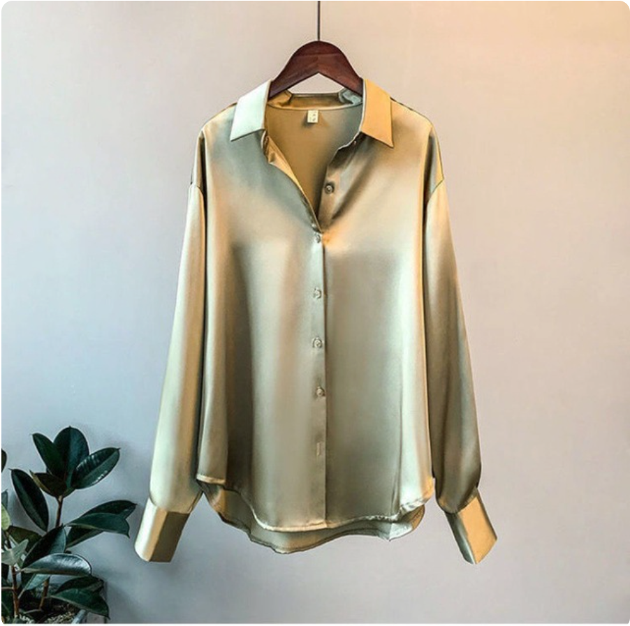 Jenny | Elegante losse satijnen blouse voor dames
