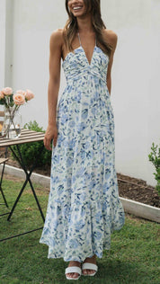 Halternek Jurk Bloemen Maxi Jurk Ruby