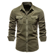 P. legend Overhemd | Casual overhemd voor heren in de kleur Legergroen voor heren in stijl geschikt voor alle seizoenen.