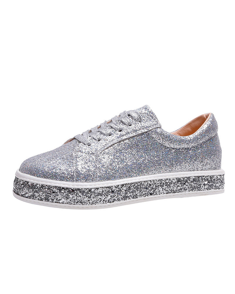 Plateausneakers met glitters in grote maten voor vrouwen